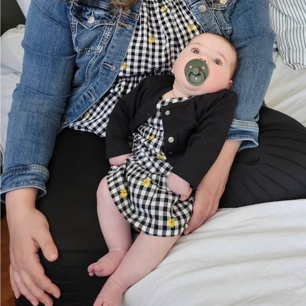 Matching Mom & Baby Black and White Checkered Outfits